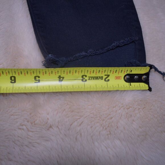 Mother Stunner Ankle Fray Jeans Black Size 29 Distressed Cropped Stretch - Picture 11 of 15